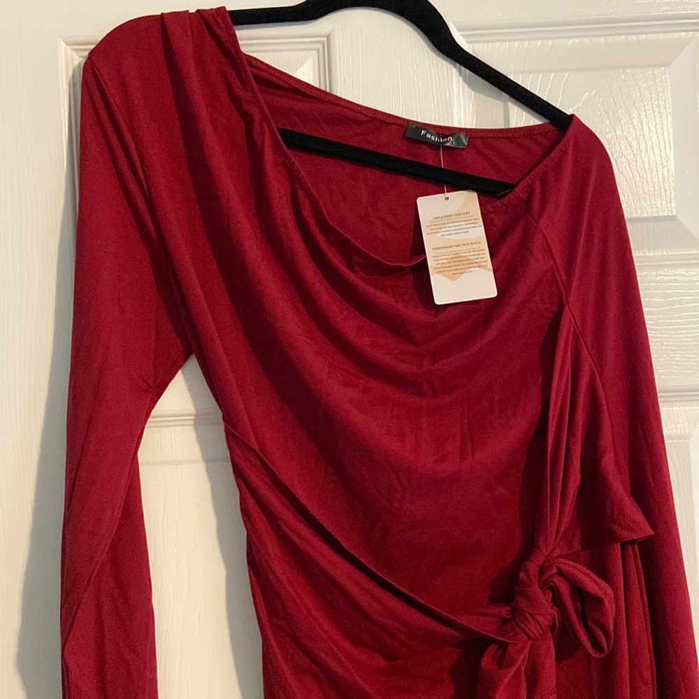 One shoulder wrap dress